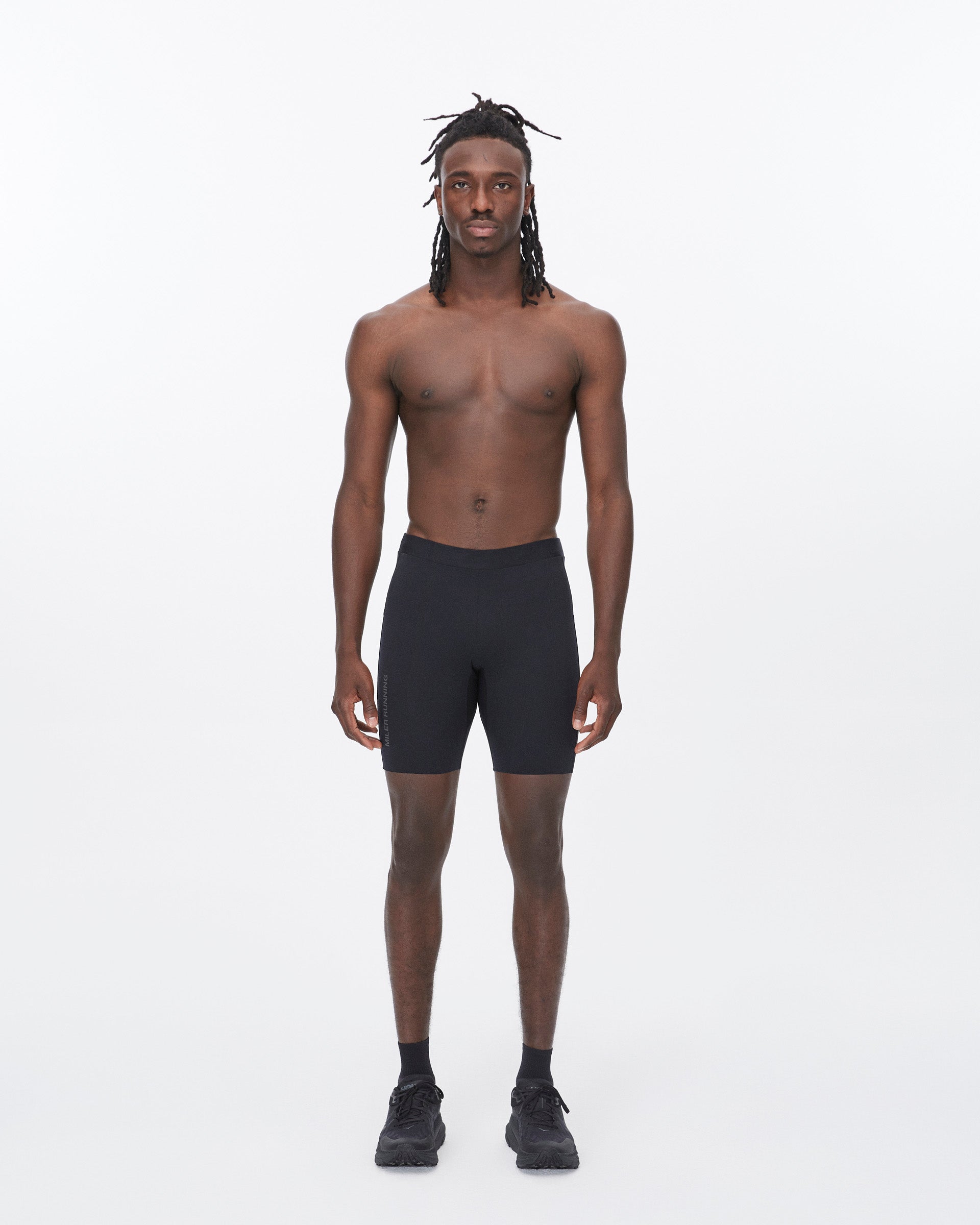 Nylon Compression Shorts and Half Tights For Men (Black
