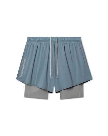 Work Running 2-in-1 Short in Bluestone, front