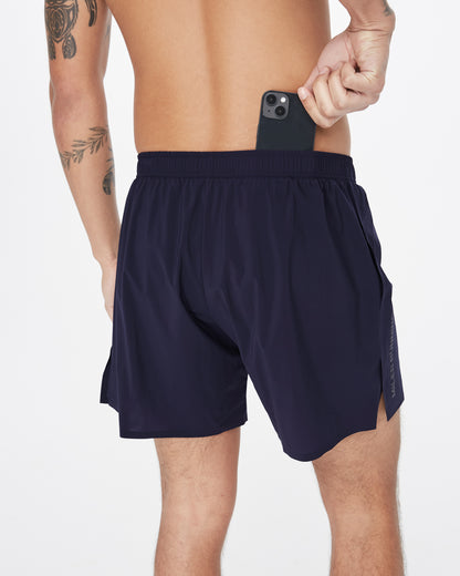 Work Running 5" Short in Navy, lifestyle