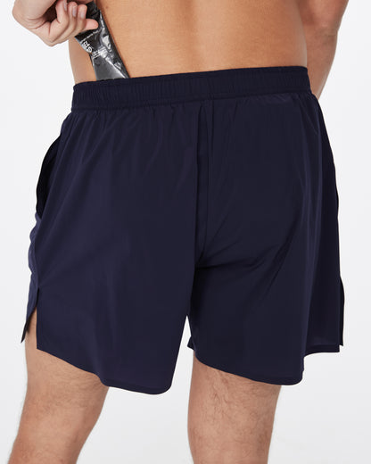 Work Running 5" Short in Navy, lifestyle