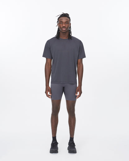 Work Running SS Tee in Asphalt, lifestyle