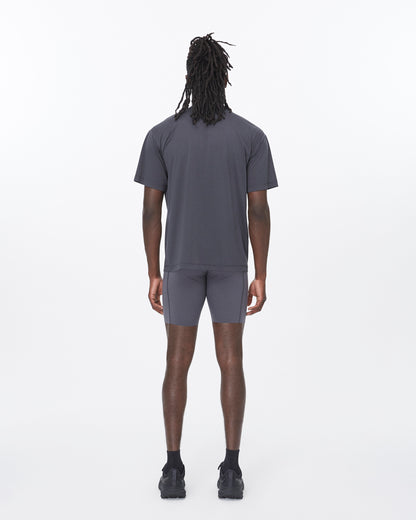 Work Running SS Tee in Asphalt, lifestyle