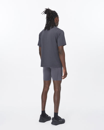 Work Running SS Tee in Asphalt, lifestyle