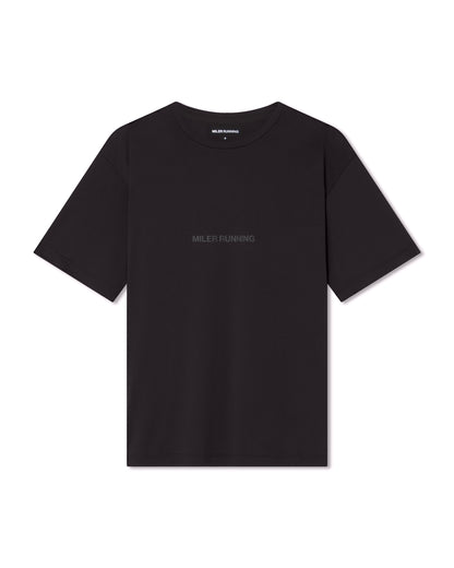 Work Running SS Tee in Black, front