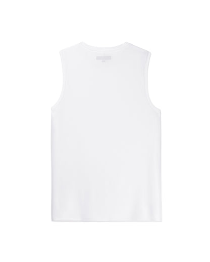 Base Running Tank in White, back