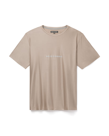 Base Running SS Tee in Limestone, front