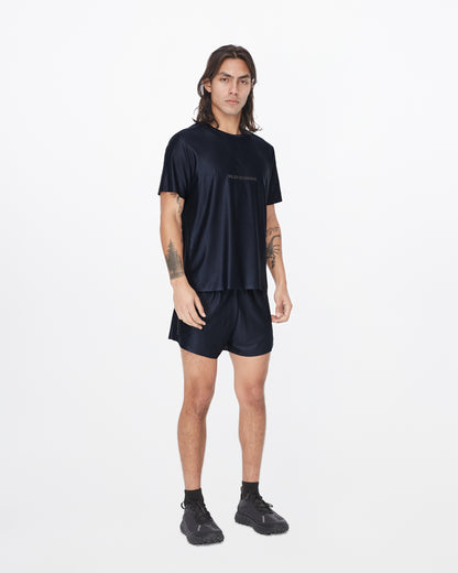 Base Running SS Tee in Navy, lifestyle