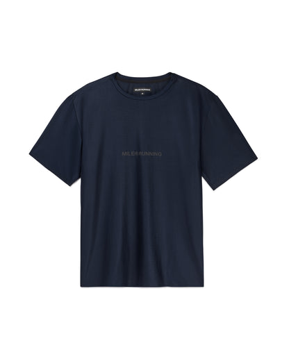 Base Running SS Tee in Navy, front