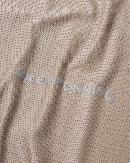 Reflective logo on Coolmax Mesh fabric in Limestone