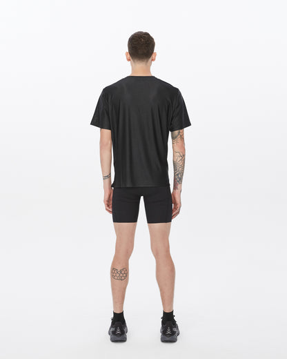 Base Running SS Tee in Black, lifestyle